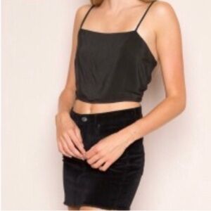 Brandy Melville Black Kimberly Spaghetti Strap Crop Top